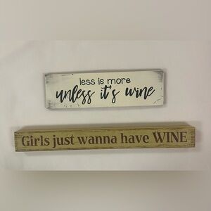 Pair of wine signs